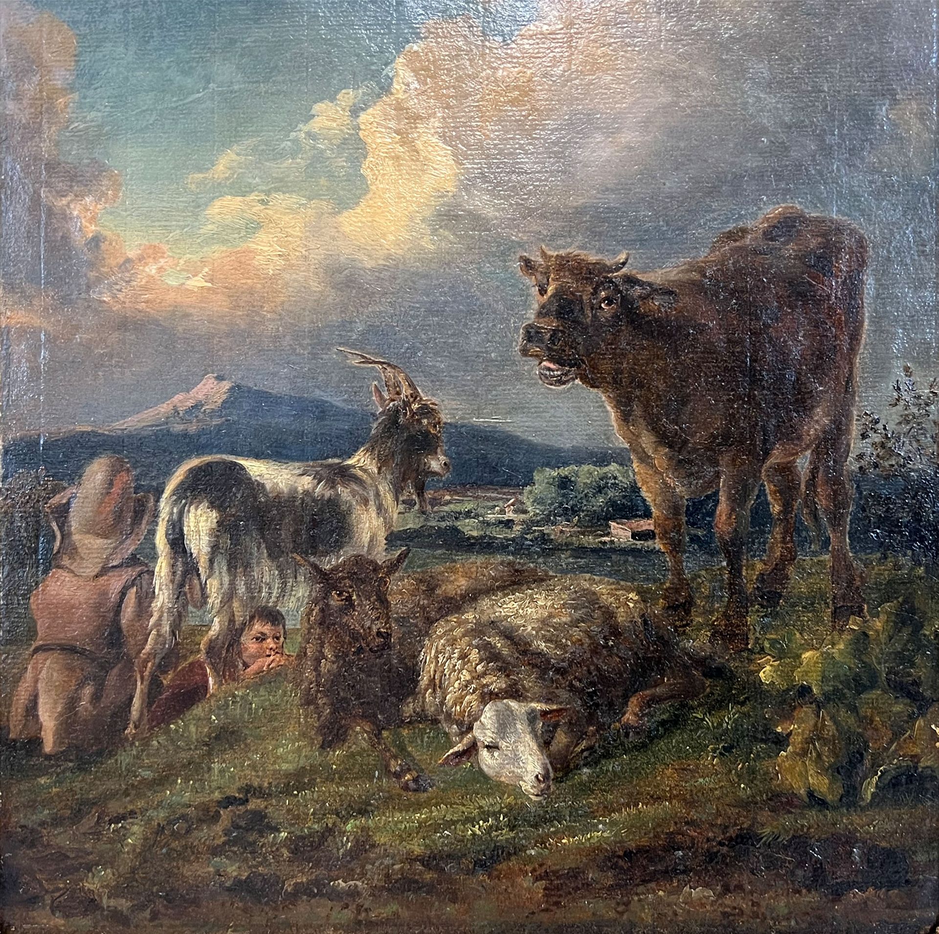 After to Eugène VERBOECKHOVEN (1798/99 - 1881). Grazing animals in a landscape. - Image 4 of 11