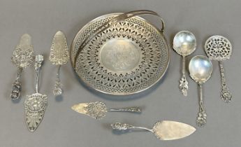 9-piece silver set. Various pieces of cutlery. 800 silver. 925 Sterling.