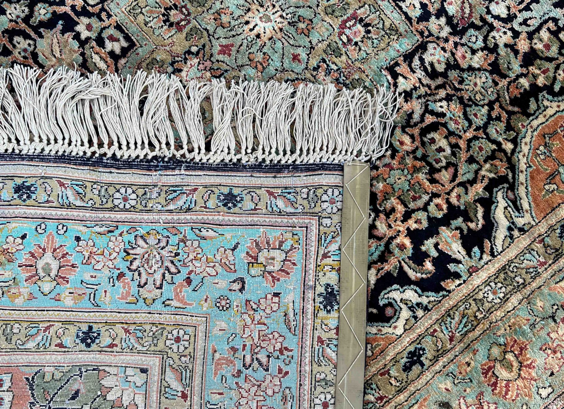 Ghom silk. Oriental carpet. Circa 1970. - Image 11 of 12