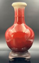 SANG DE BOEUF GLAZE vase. China. Probably 19th century.