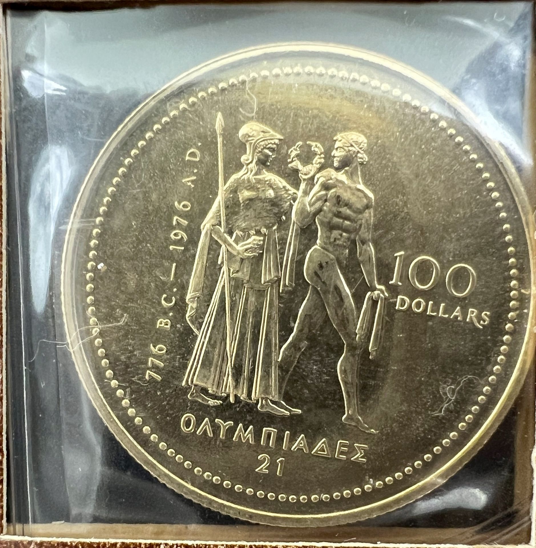 Goldmünze 100 Dollars "21. Olympische Spiele in Montreal / Elisabeth II.". Kanada 1976. - Bild 2 aus 4