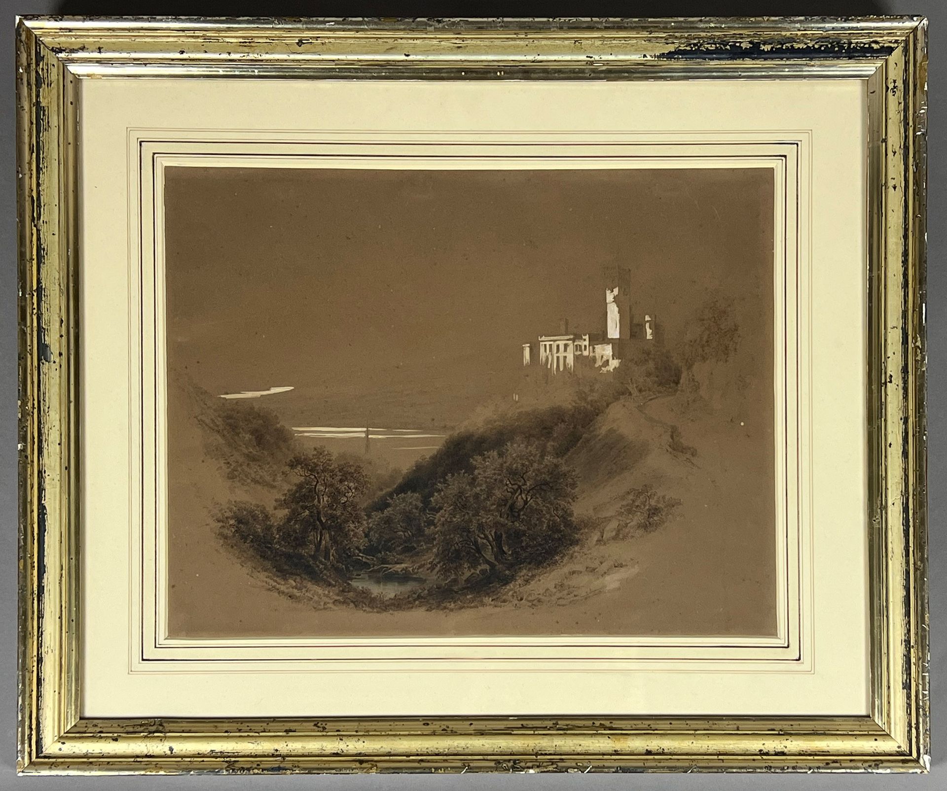 Carl Georg Anton GRAEB (1816 - 1884). Stolzenfels Castle on the Rhine. 1872. - Image 2 of 6