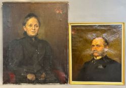E. HENSCHEL (XIX). 2 Porträts. Ehepaar Heinrich v. Ledebur und Frieda, Freiin v. Gersdorff.