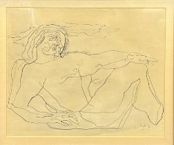 ILLEGIBLY SIGNED (XIX - XX). Intertwined lovers. 1945.