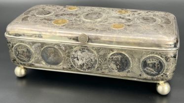 Silver coin box. 4 gold coins. 12 lot. 2nd half of the 19th century.