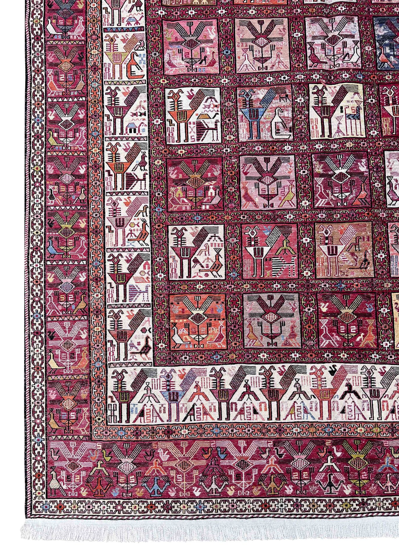 Sumakh. Silk. Oriental carpet. 2nd half of the 20th century. - Image 7 of 14