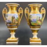 Pair of Empire krater vases. 20th century.