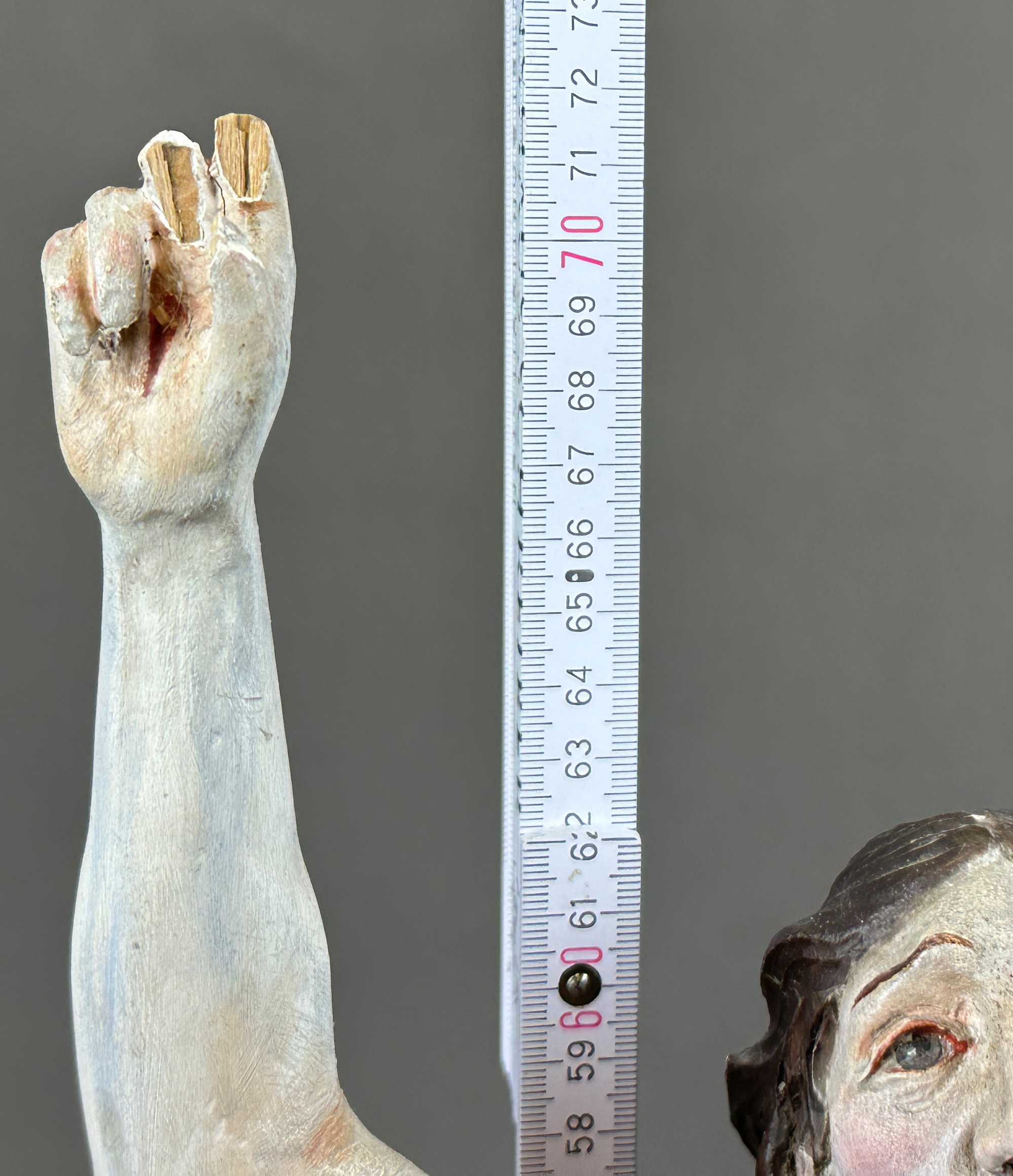 Wooden figure. Jesus Christ risen from the dead. 19th century. South Germany. - Image 11 of 11