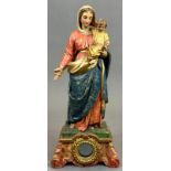 Holzfigur. Jungfrau Maria mit Christuskind. Mitte 18. Jahrhundert. Bayern.