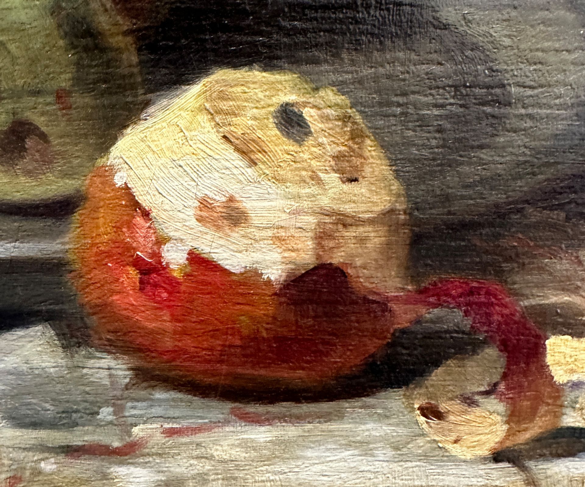 ILLEGIBLY SIGNED (XX). Still life with apples and mushrooms. - Image 8 of 12