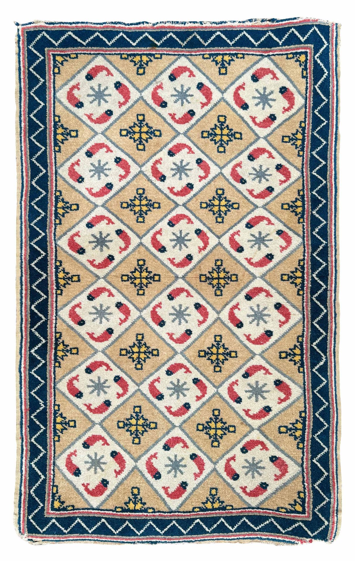 Fish country carpet. Pomerania. East Prussia. 1st half of the 20th century.