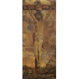 Gobelin. Wohl 17. Jahrhundert. Jesus am Kreuz. ''Brugg''.