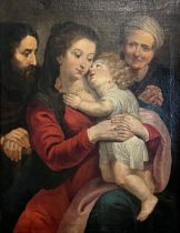 Peter Paul Rubens (1577 - 1640) Kopie nach. "Die heilige Familie mit der heiligen Anna".