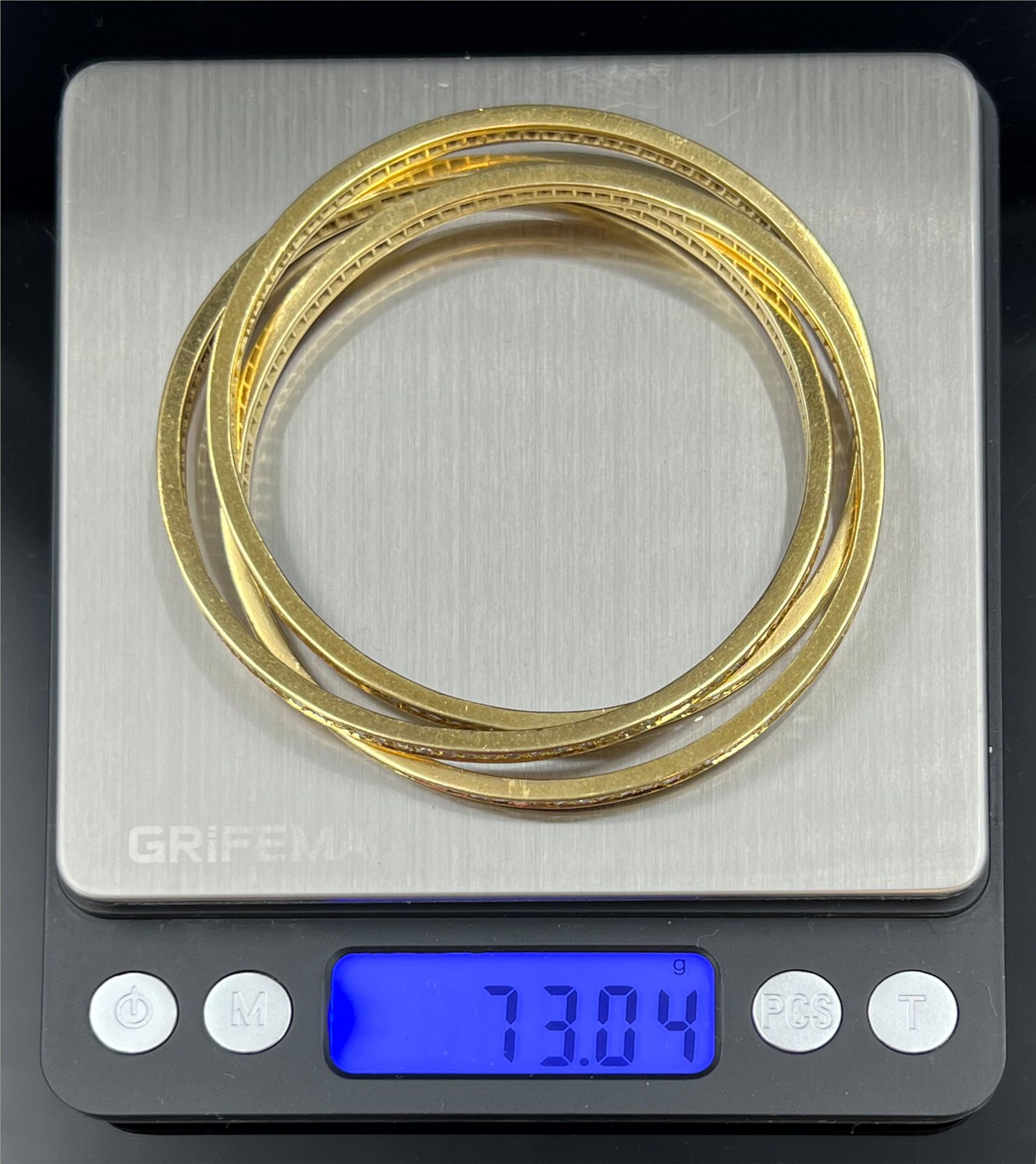 3-piece bangle. 750 yellow gold with diamonds. - Image 6 of 6