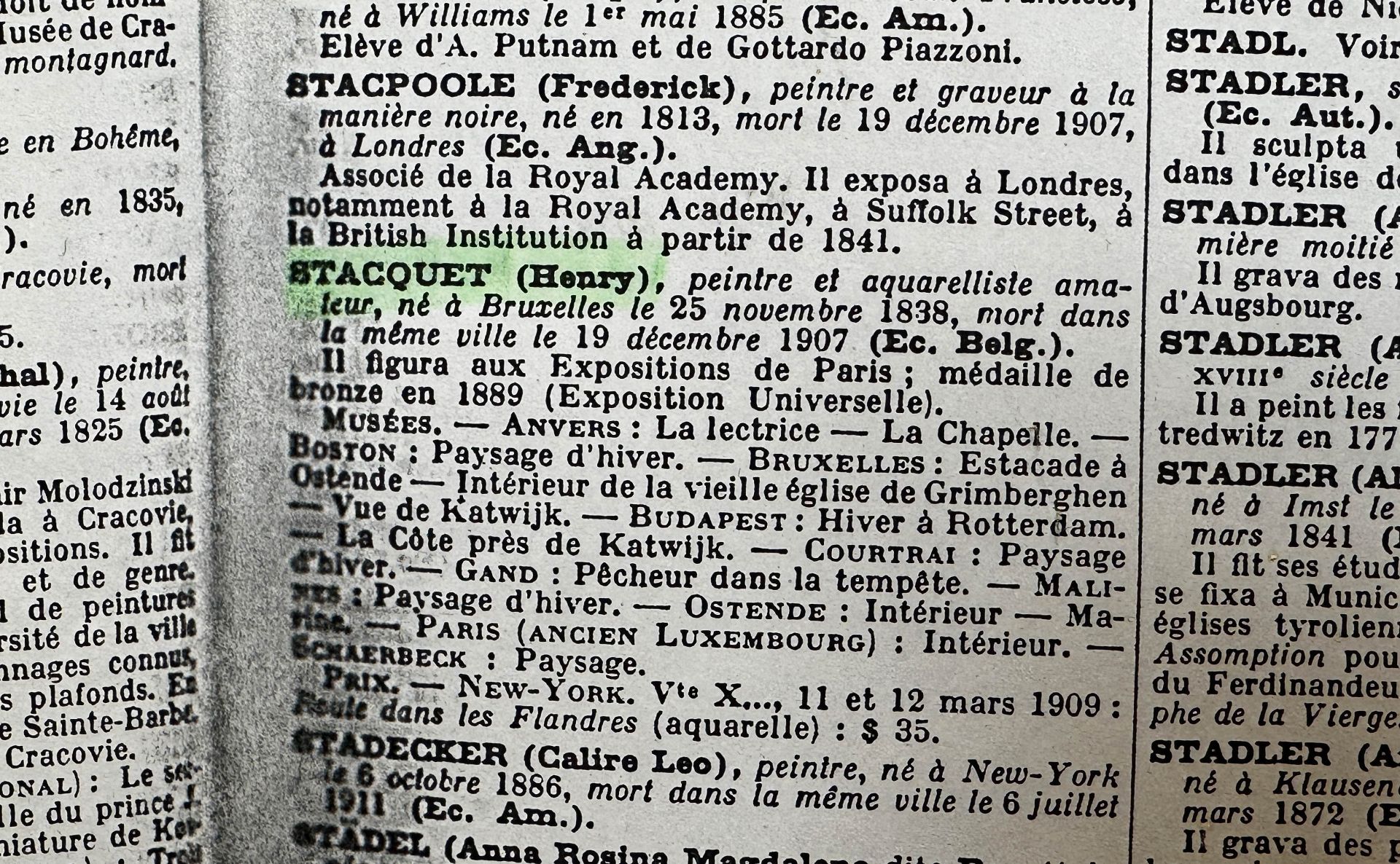 Henri STACQUET (1838 - 1906). Dorf in Belgien. - Bild 6 aus 6