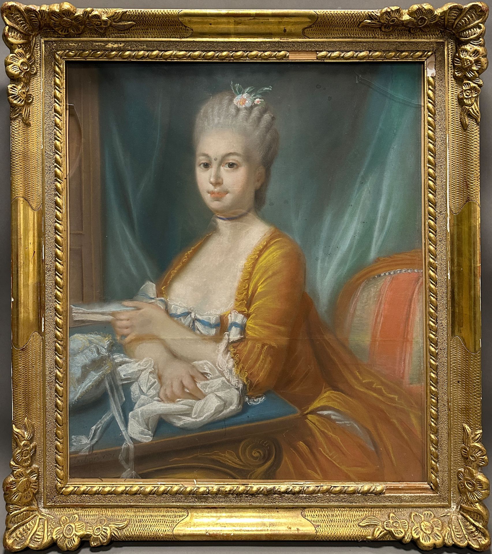 Nicolas Anne DUBOIS DE BEAUCHASNE (1758 - 1835). Portrait of a lady. 1771. - Image 2 of 10