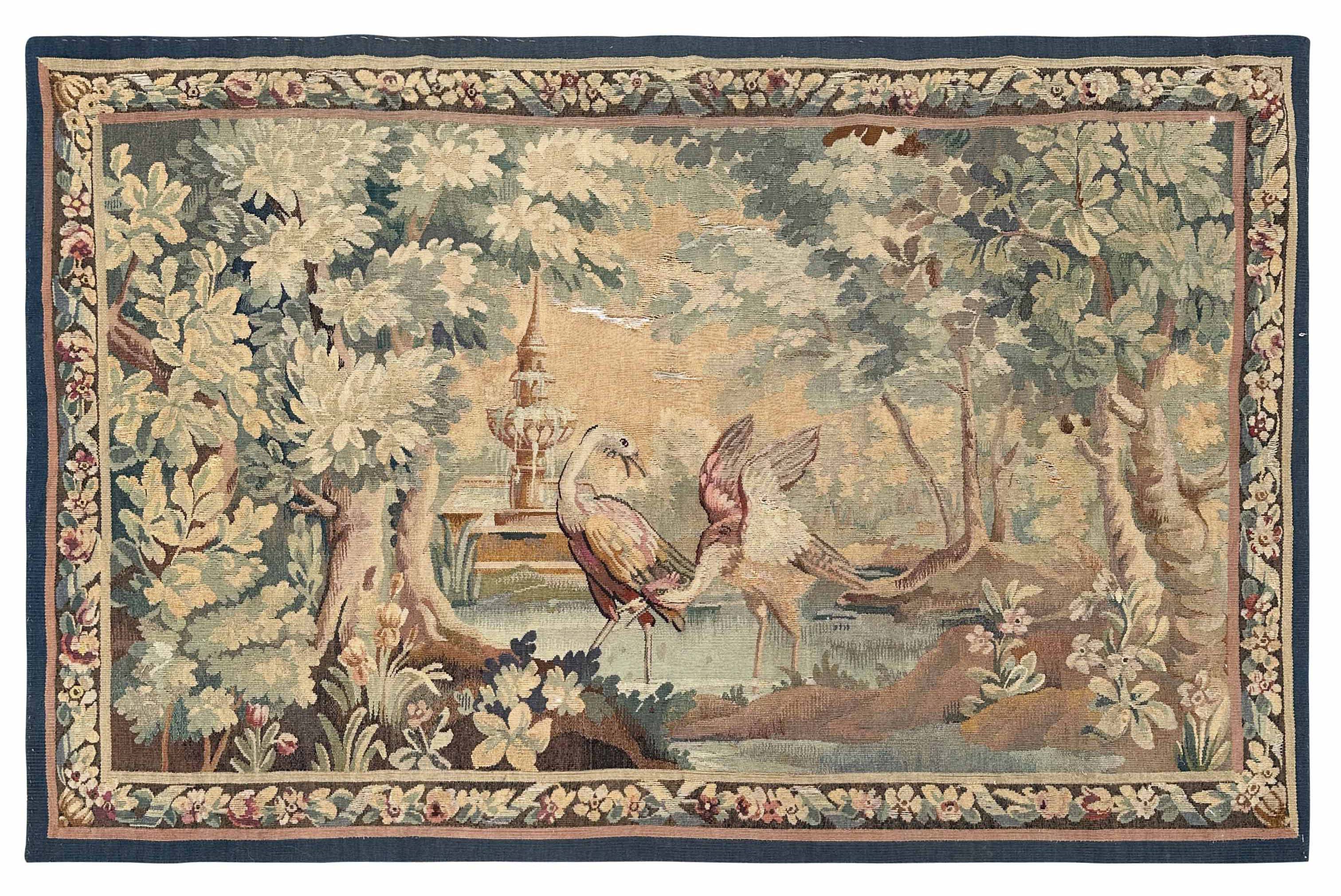 Tapestry. Europe. 20th century. Pair of birds.