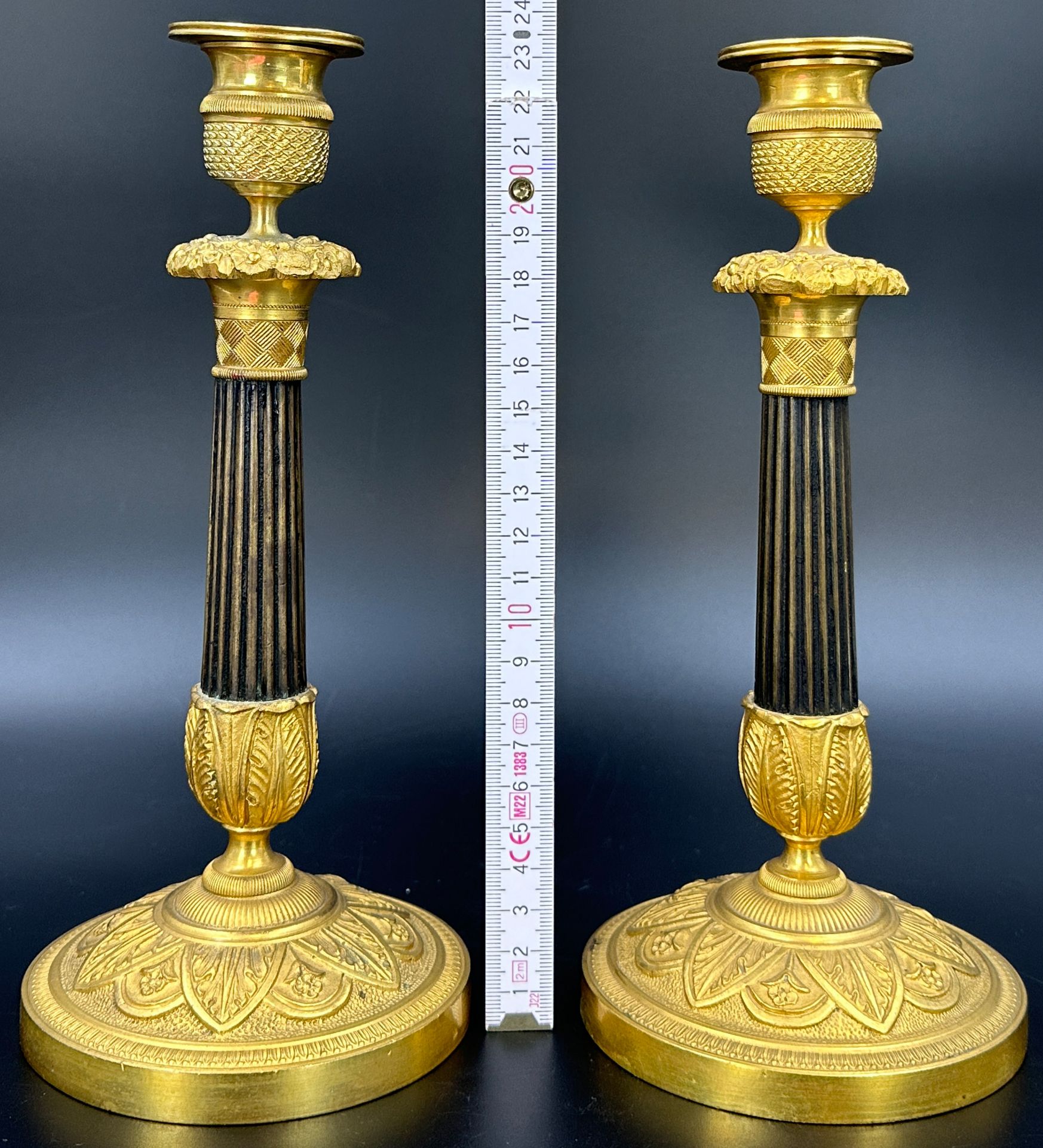 A pair of richly decorated Empire candlesticks. France. 19th century. - Image 13 of 13