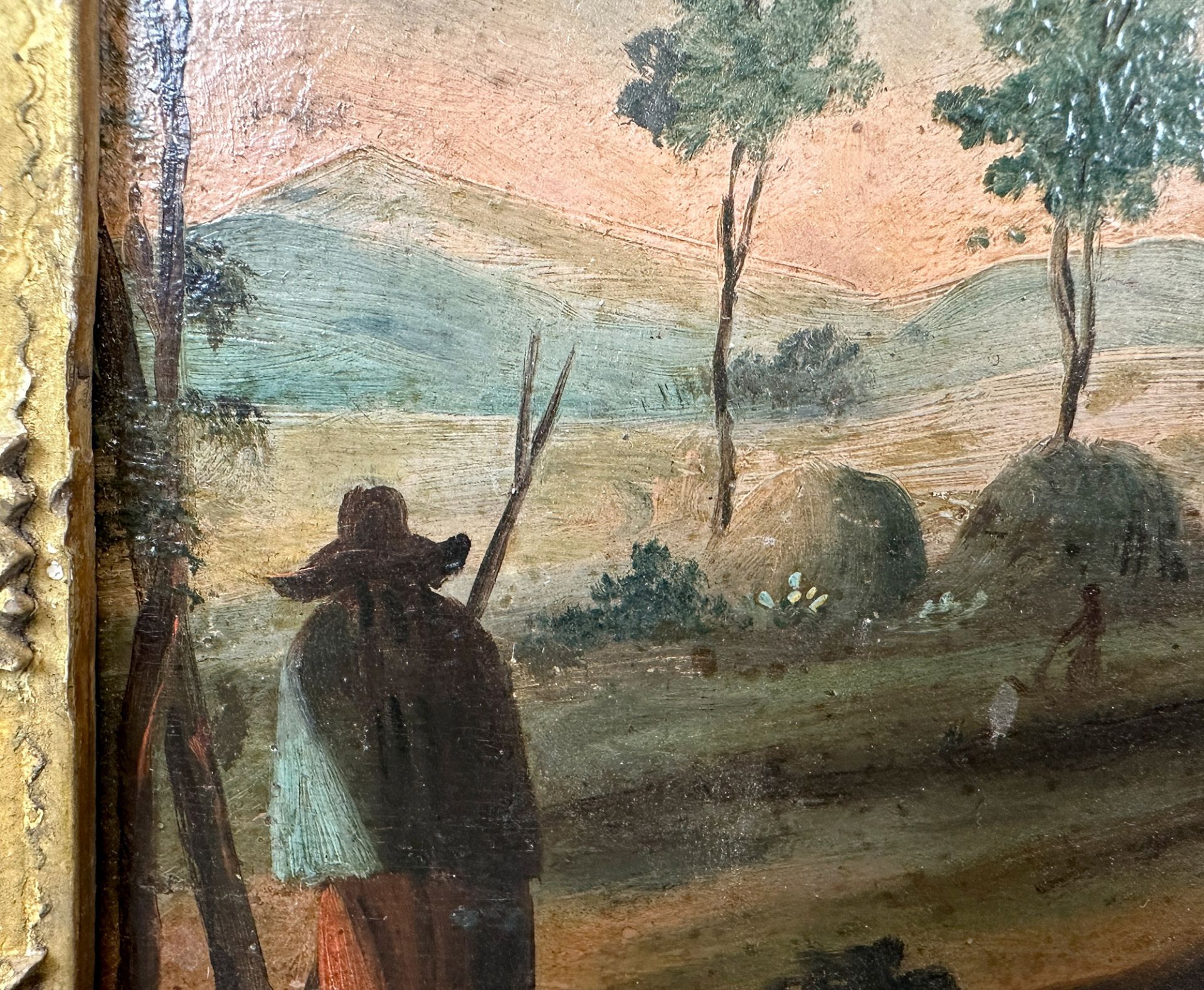 UNSIGNED (XVIII-XIX). Romantic landscape depiction with peasants. - Image 5 of 6
