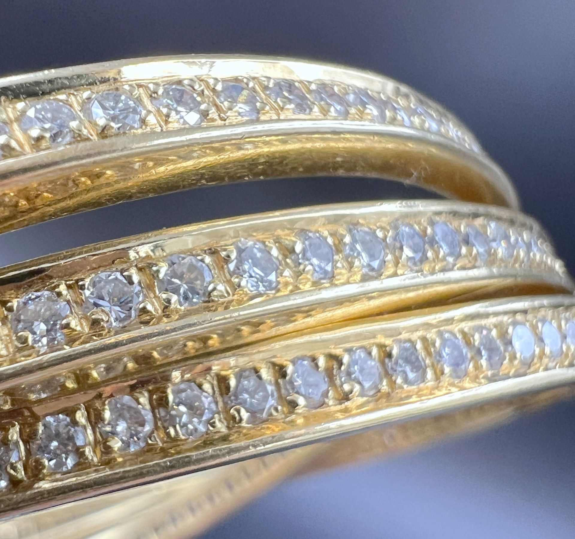 3-piece bangle. 750 yellow gold with diamonds. - Image 5 of 6