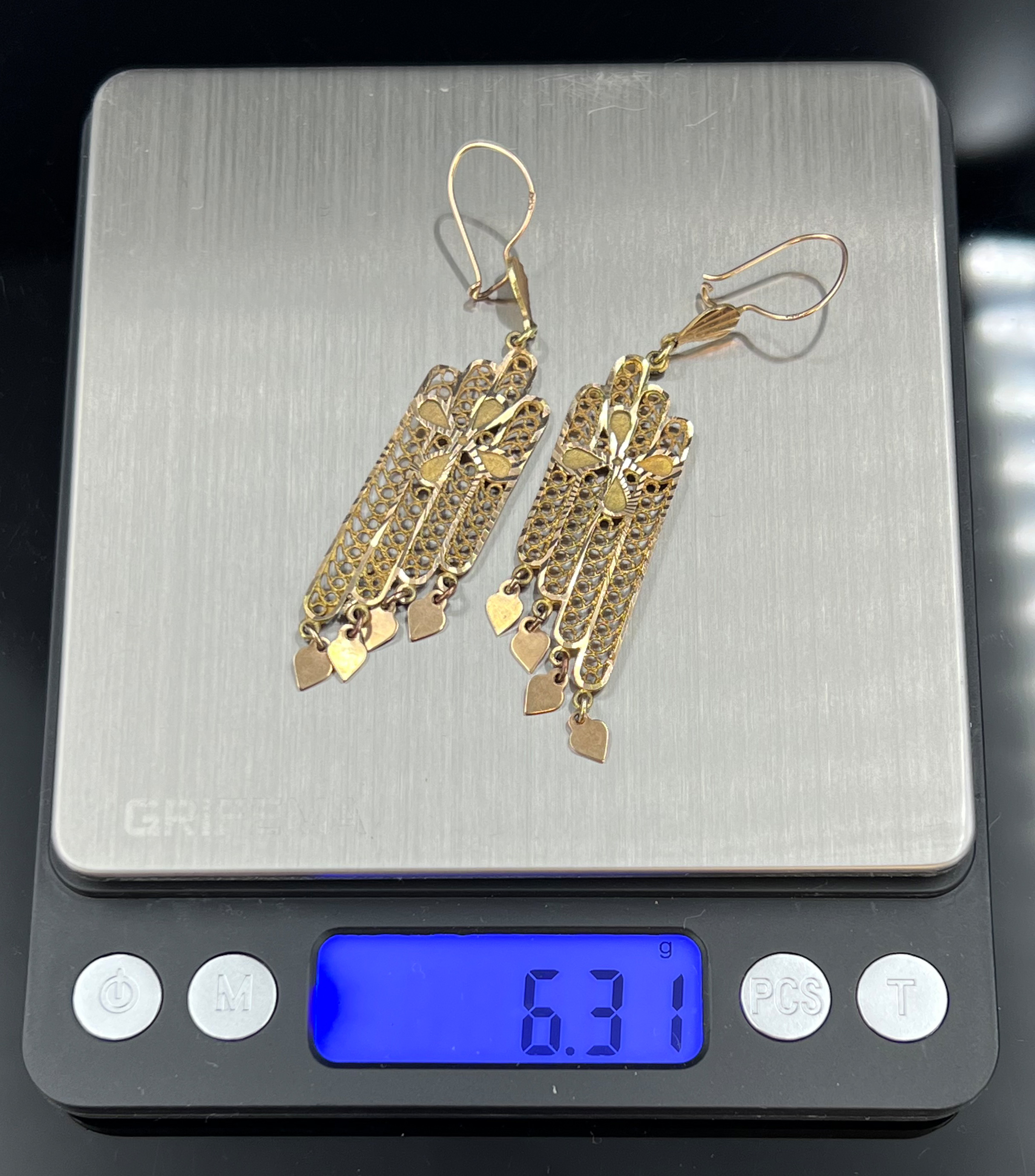 Pair of earrings. 585 yellow gold. - Image 5 of 5