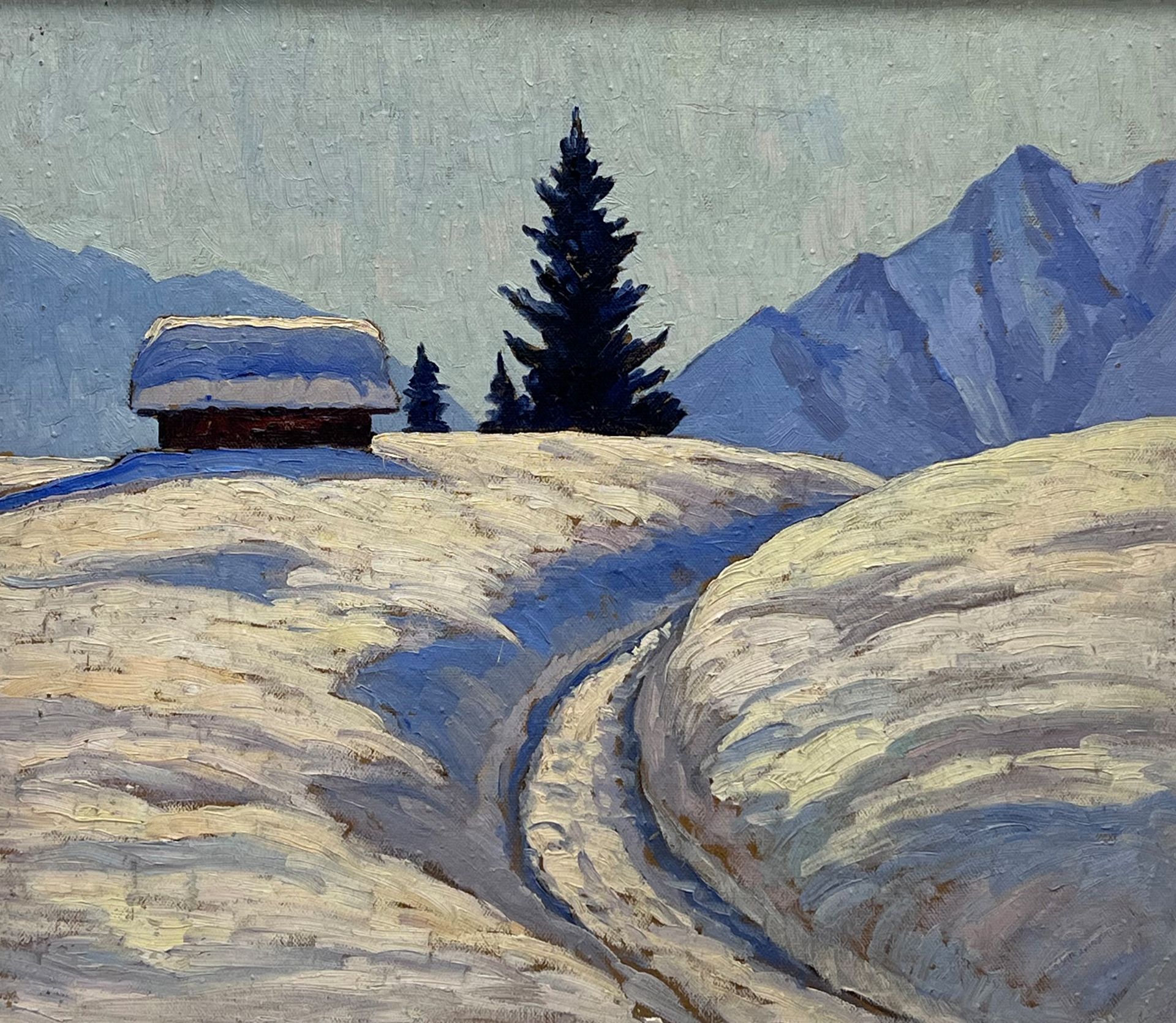 Elfriede JUNGK (1889 - 1954). Snowy mountain landscape.