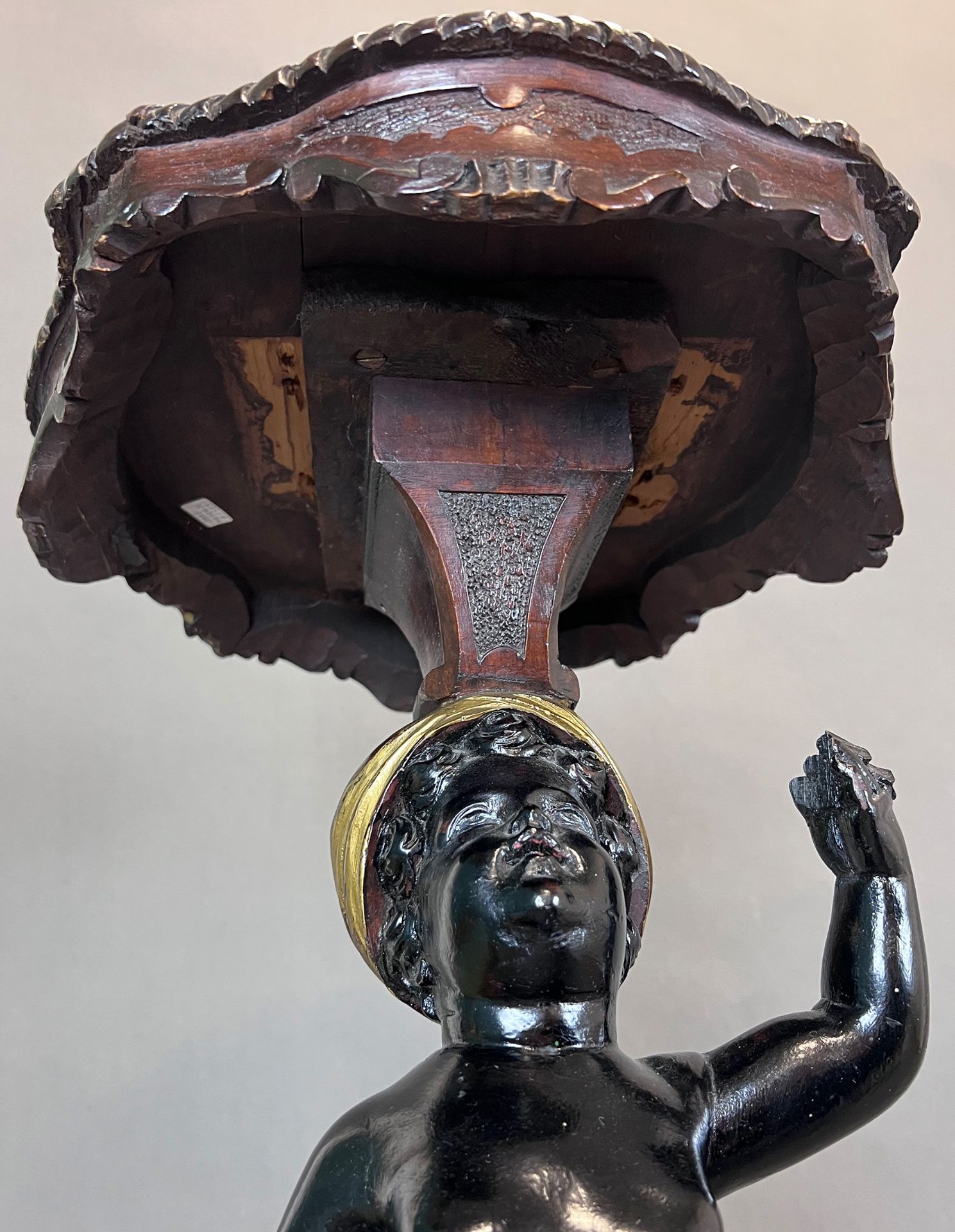 Blackamoor torch stand. Wood. Late 19th century. - Image 11 of 13