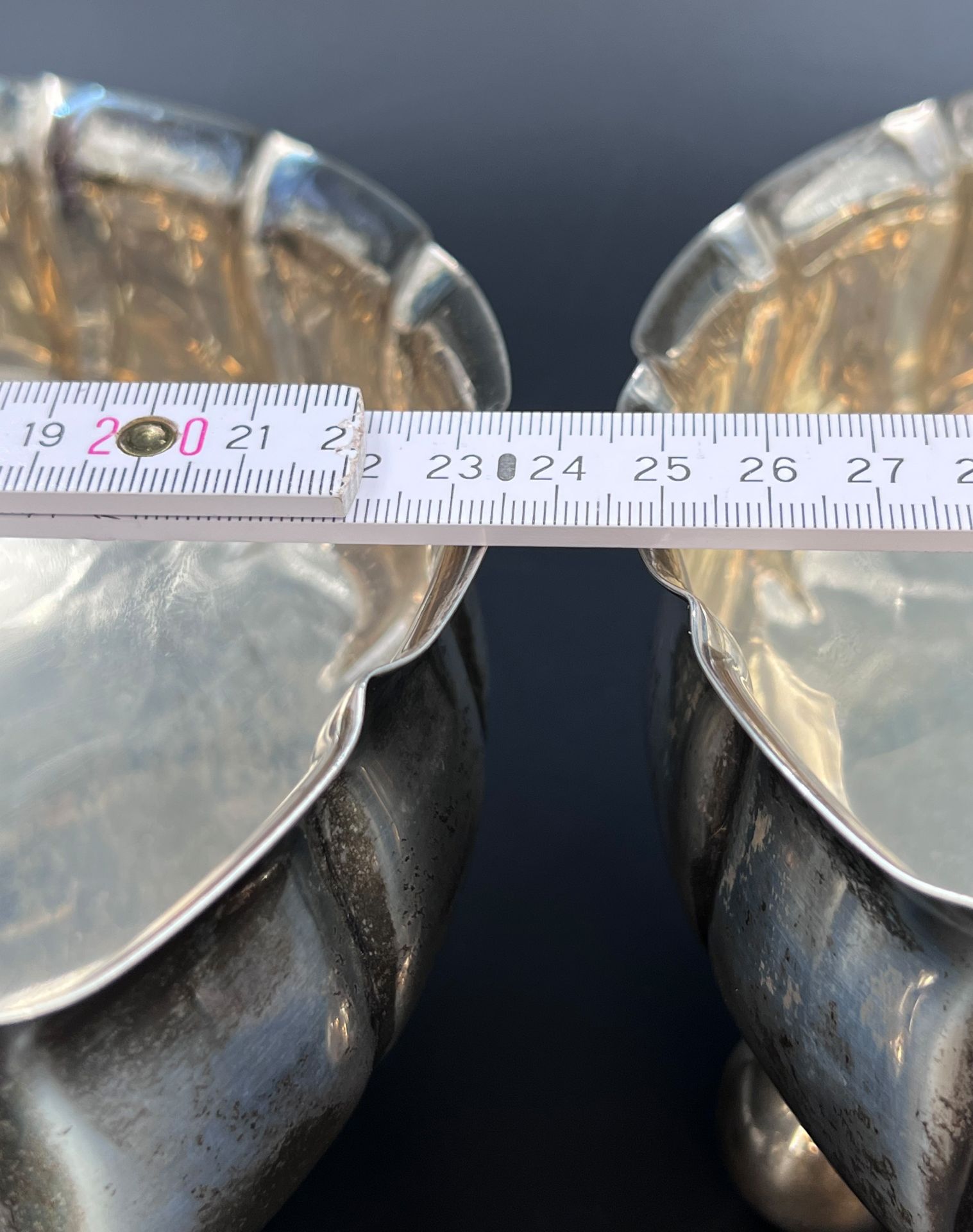 Two bowls with ball feet. 835 silver. - Image 8 of 10