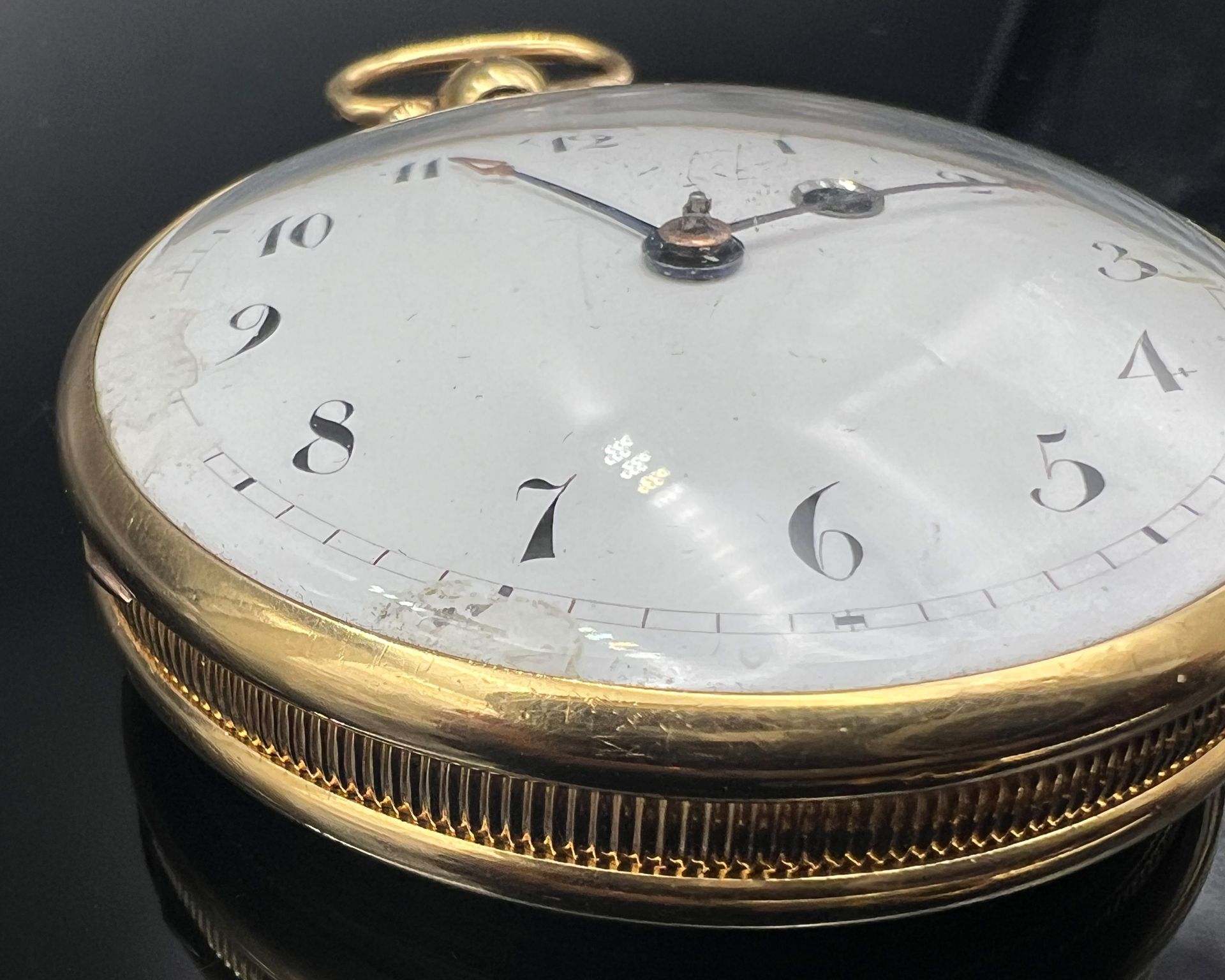 GEBRÜDER KINZIG Neuwied. 750 Gelbgold. Bedeutende deutsche Spindeltaschenuhr. Um 1800. - Bild 4 aus 13