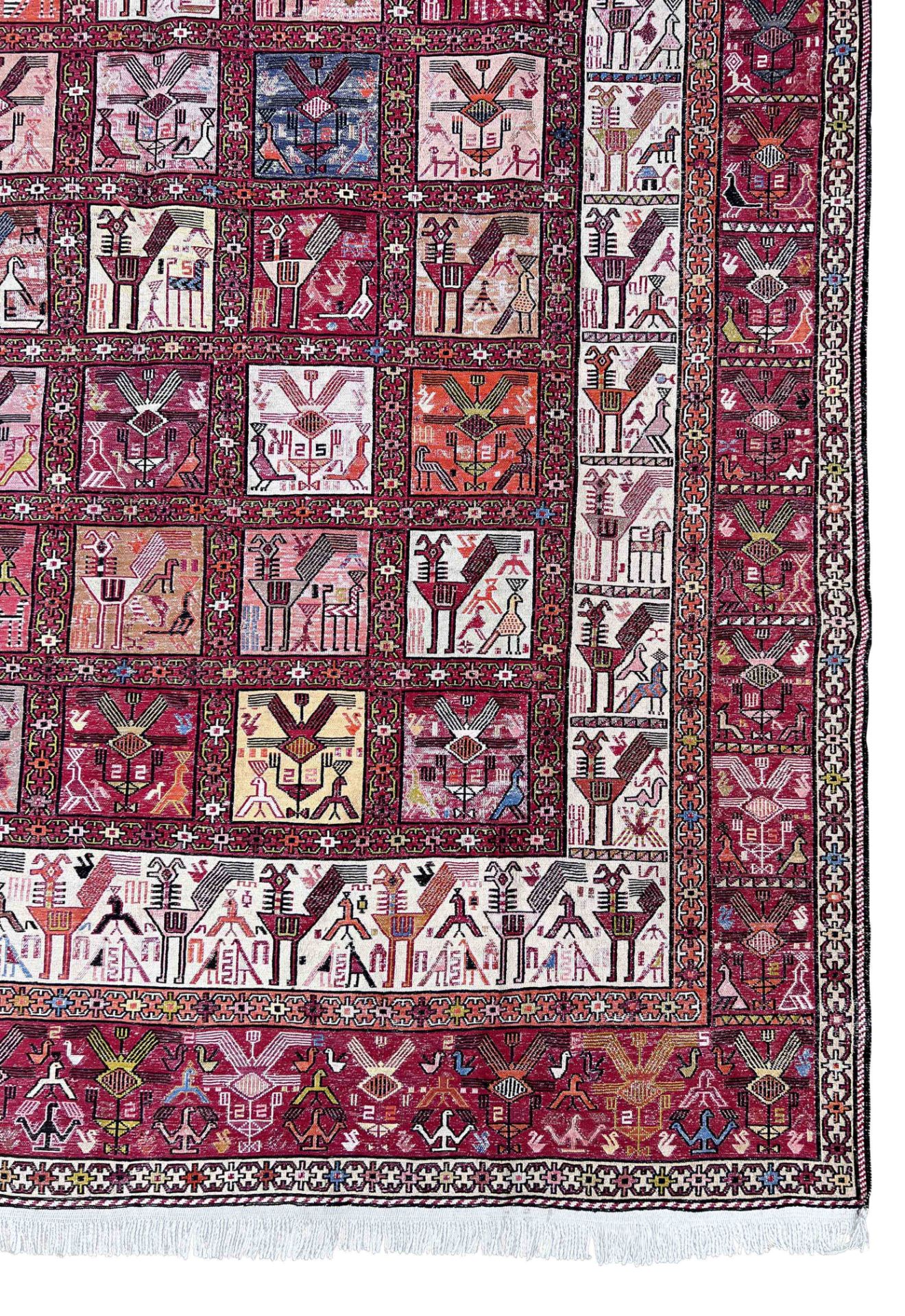Sumakh. Silk. Oriental carpet. 2nd half of the 20th century. - Image 9 of 14