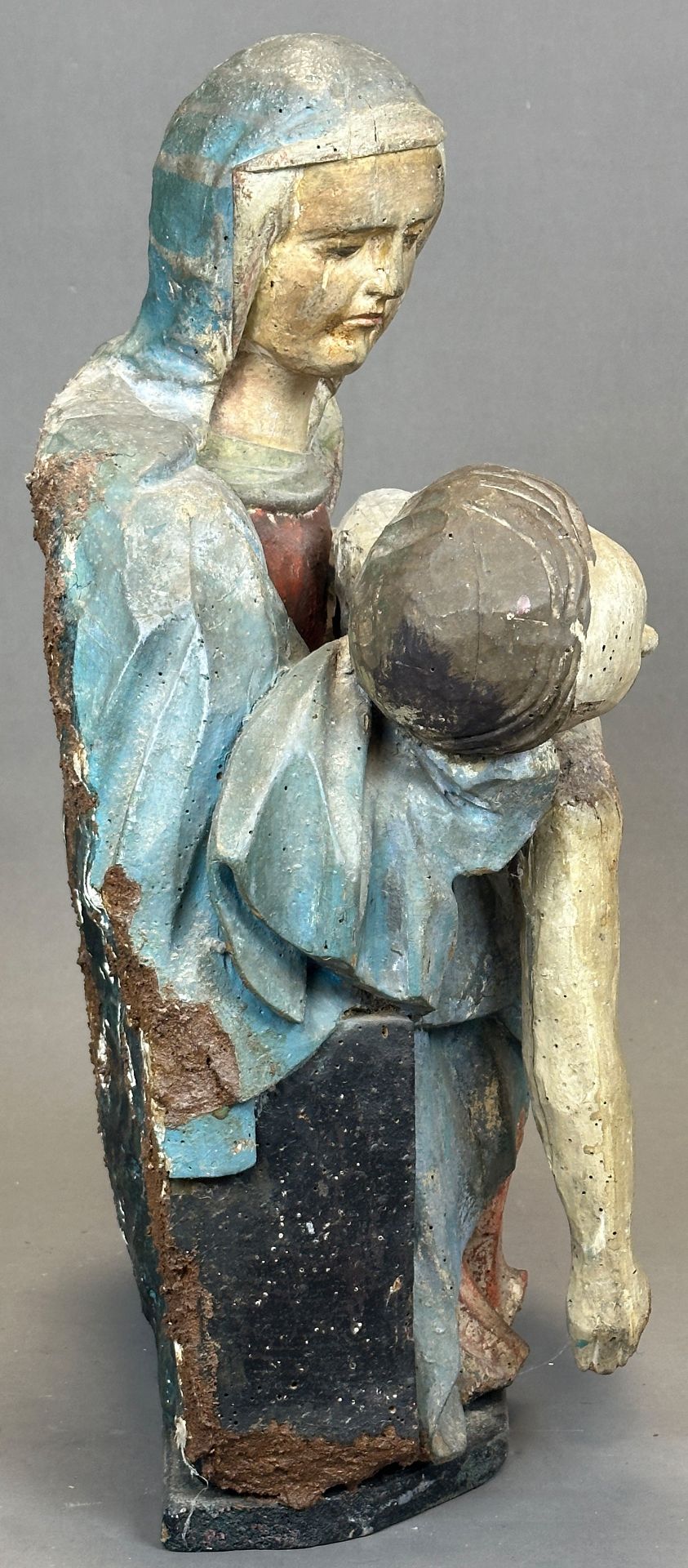 Holzfigur. Marienklage / Pietà. 2. Hälfte 17. Jahrhundert. Niederrhein. - Bild 4 aus 13