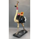 Large wooden figure. Ostrich with saddle. Early 19th century.