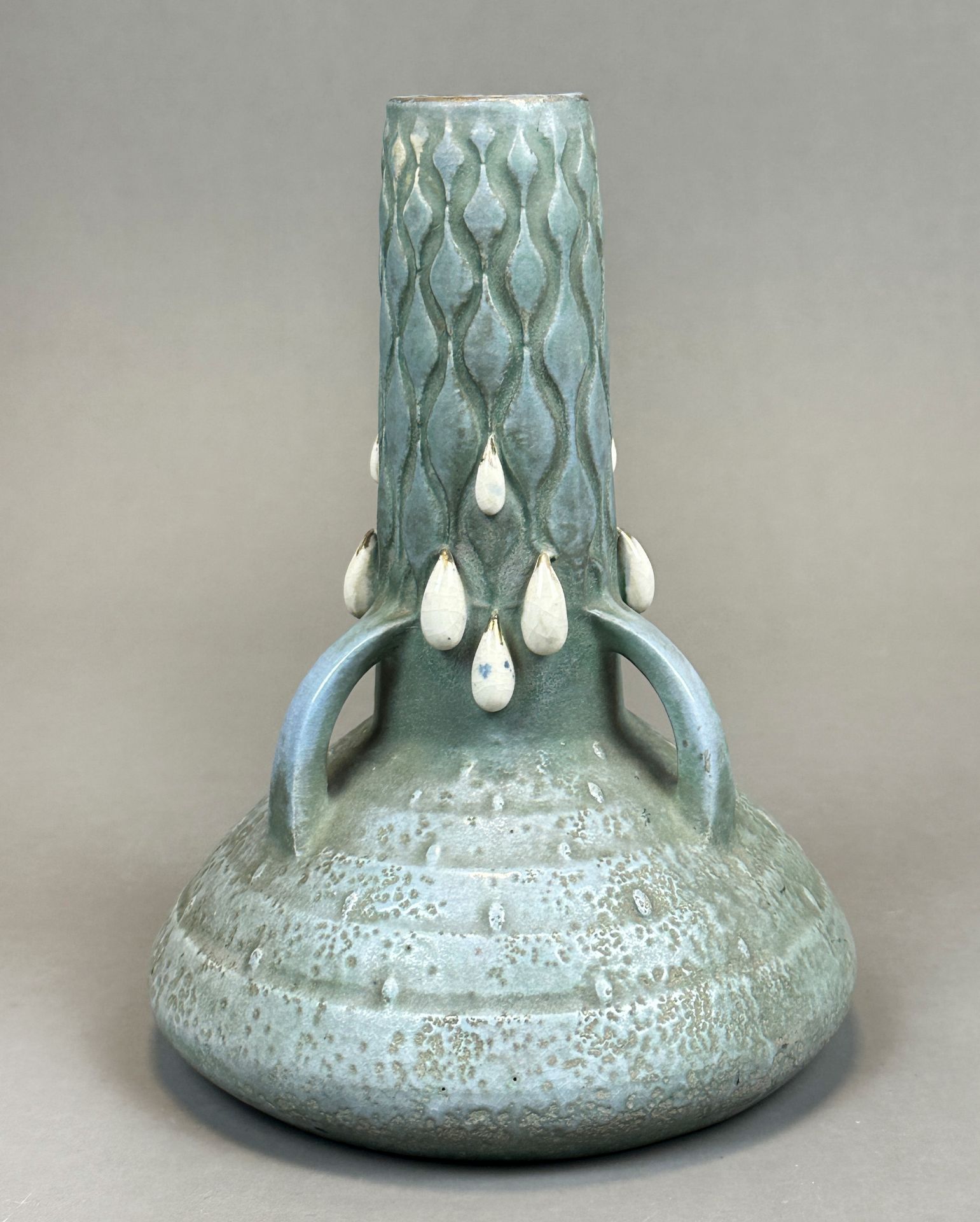 Paul DACHSEL (c.1880 - ?). Handled vase with drop decoration. Turn-Teplitz. Art Nouveau. - Image 4 of 8