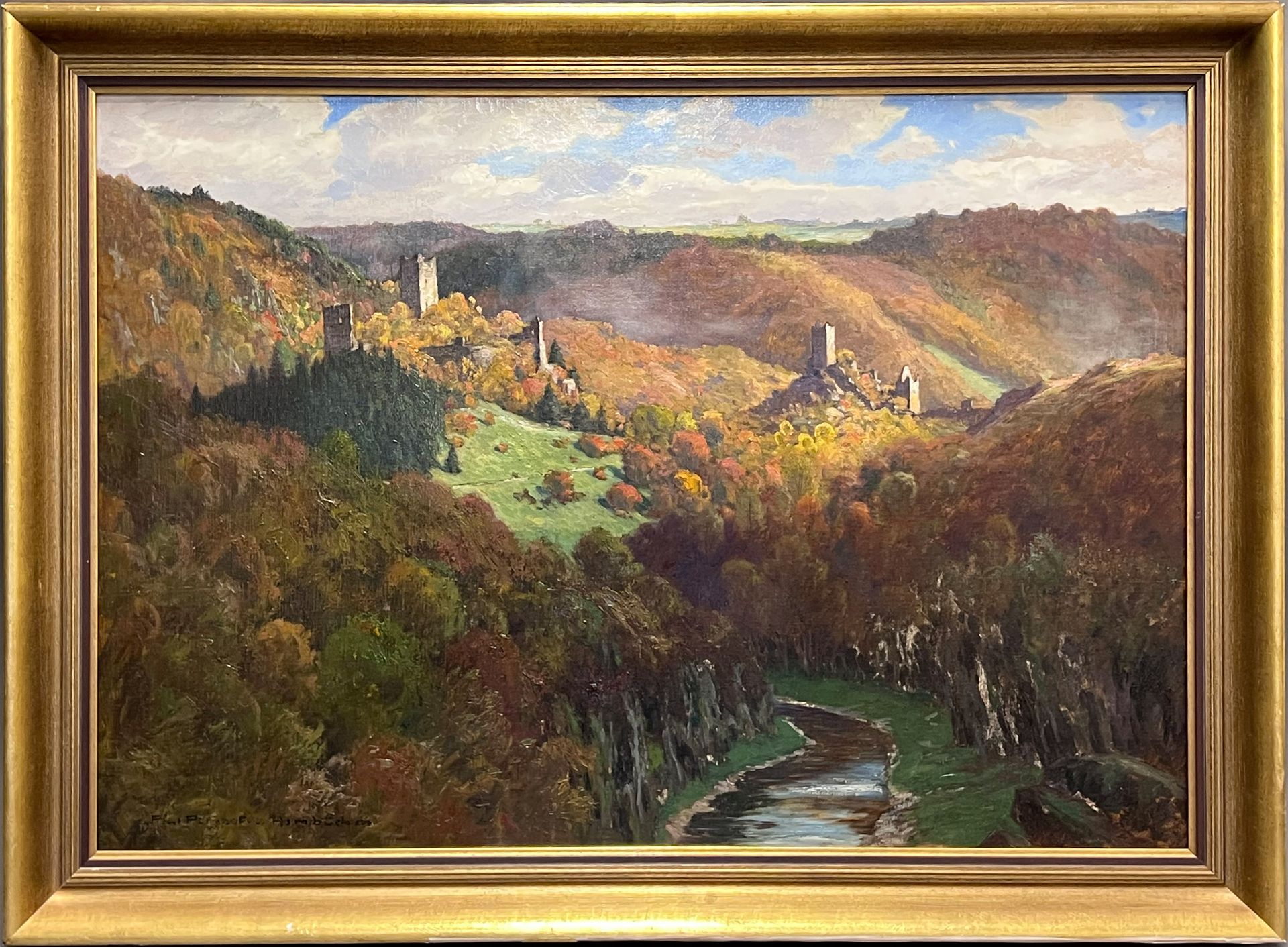 Paul PÜTZHOFEN-HAMBÜCHEN (1879 - 1939). View of the Manderscheid castles in the Eifel - Image 2 of 12