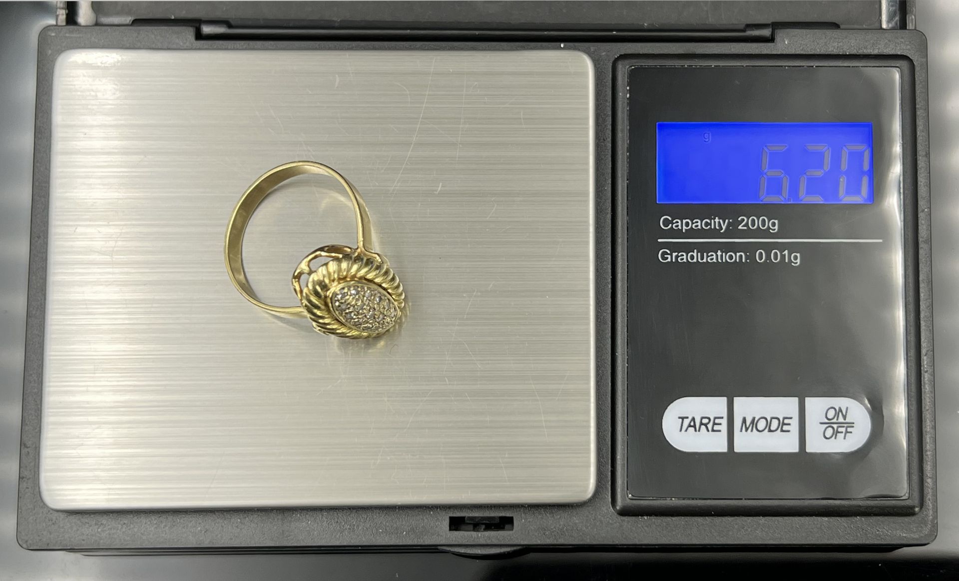 Ladies' ring. 585 yellow gold and white gold with 15 small diamonds. - Image 8 of 8