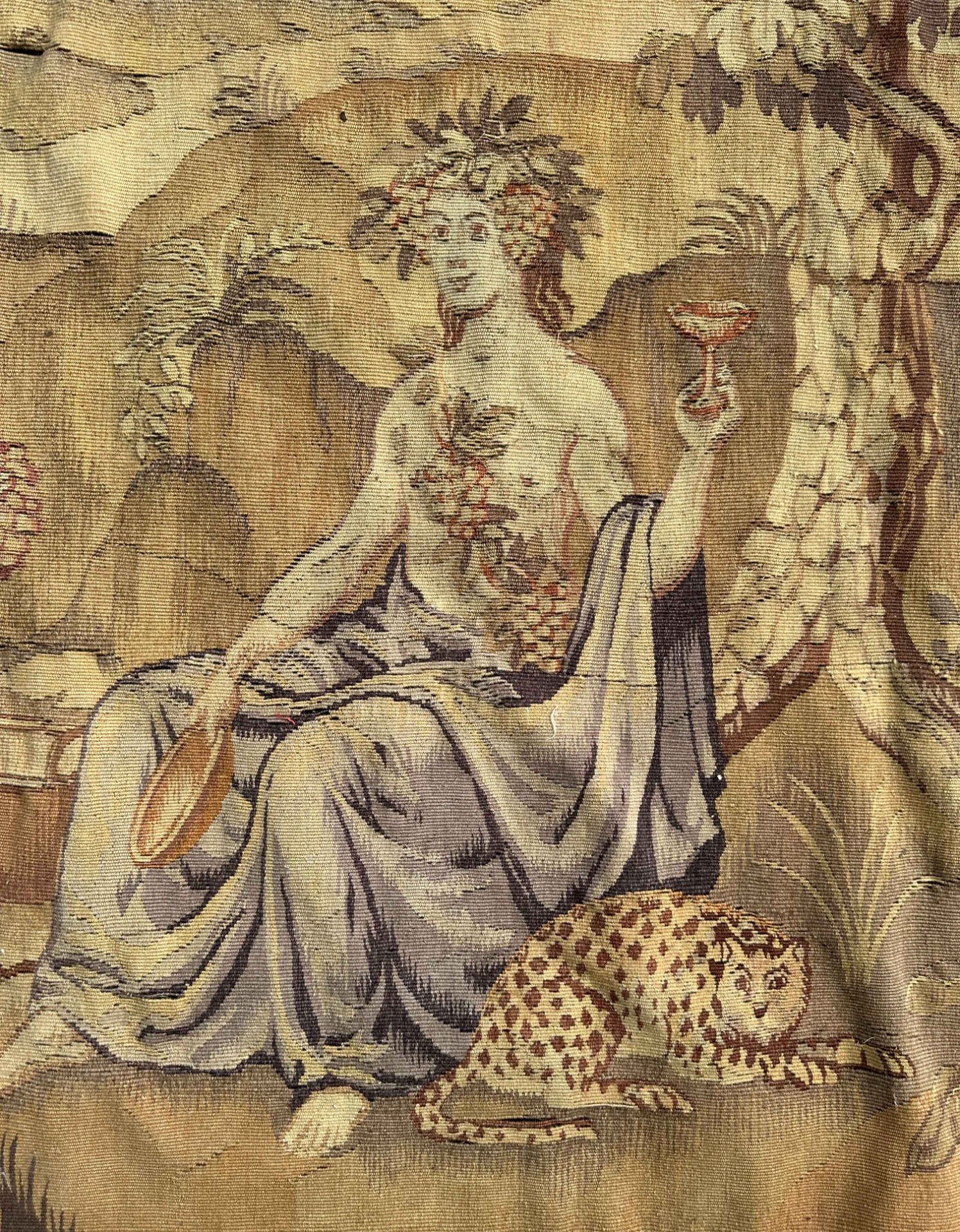 Tapestry. 19th century. Youthful Bacchus. - Image 9 of 12