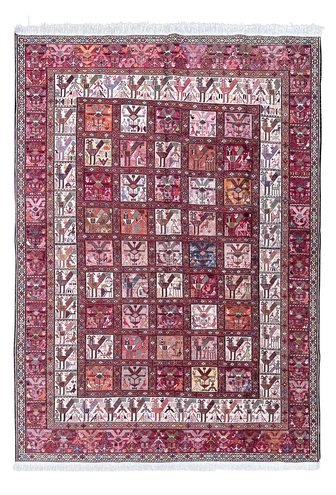 Sumakh. Silk. Oriental carpet. 2nd half of the 20th century.