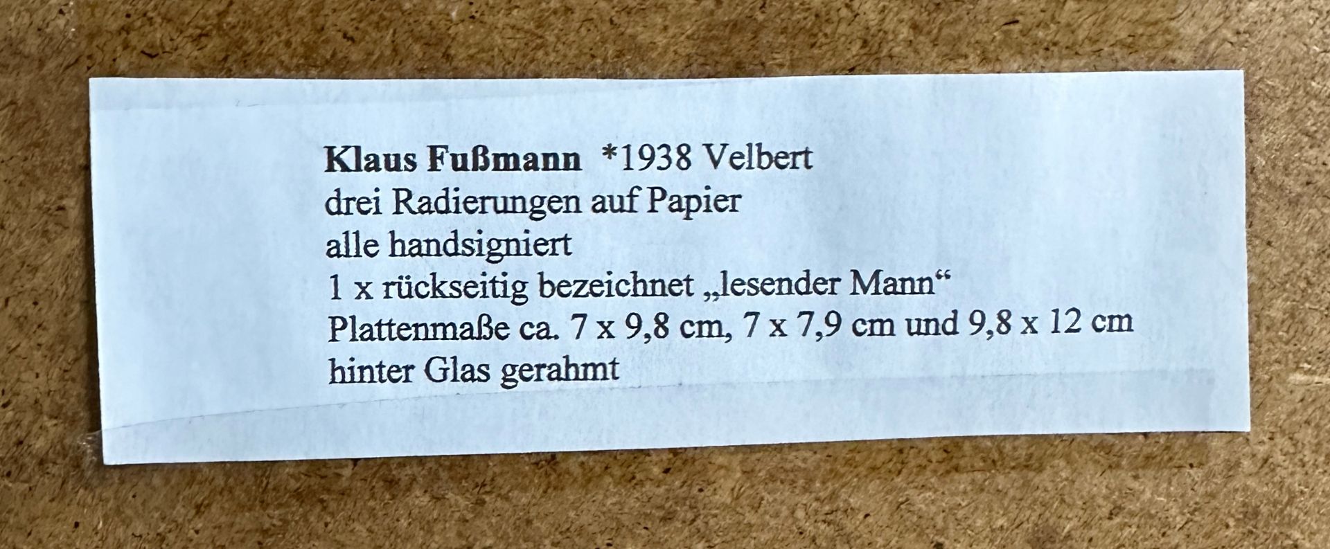 Klaus FUSSMANN (1938). 4 Radierungen. - Bild 11 aus 11