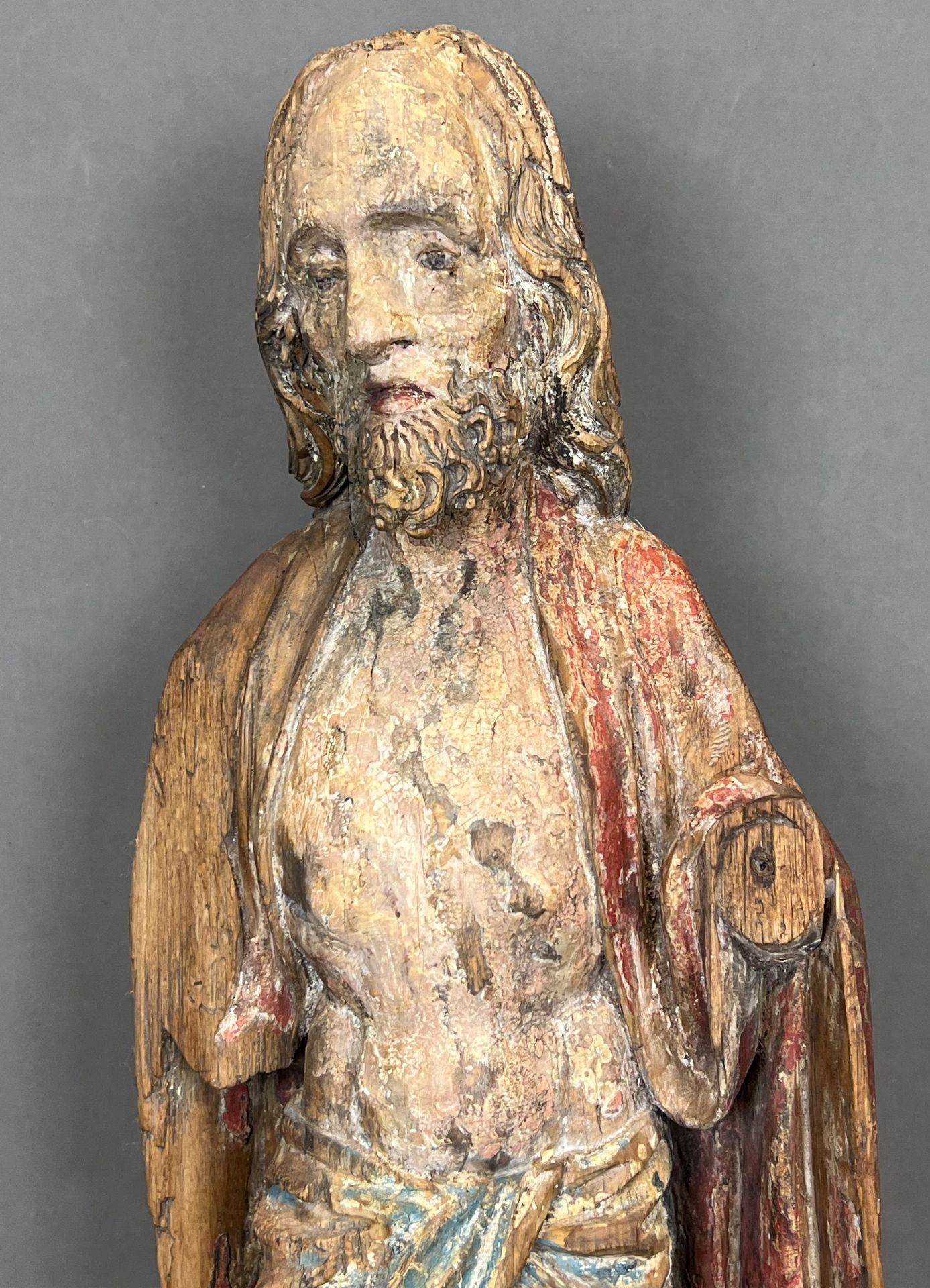 Holzfigur. Christus. Gotik. Mitte 15. Jahrhundert. Niederrhein. - Bild 2 aus 15