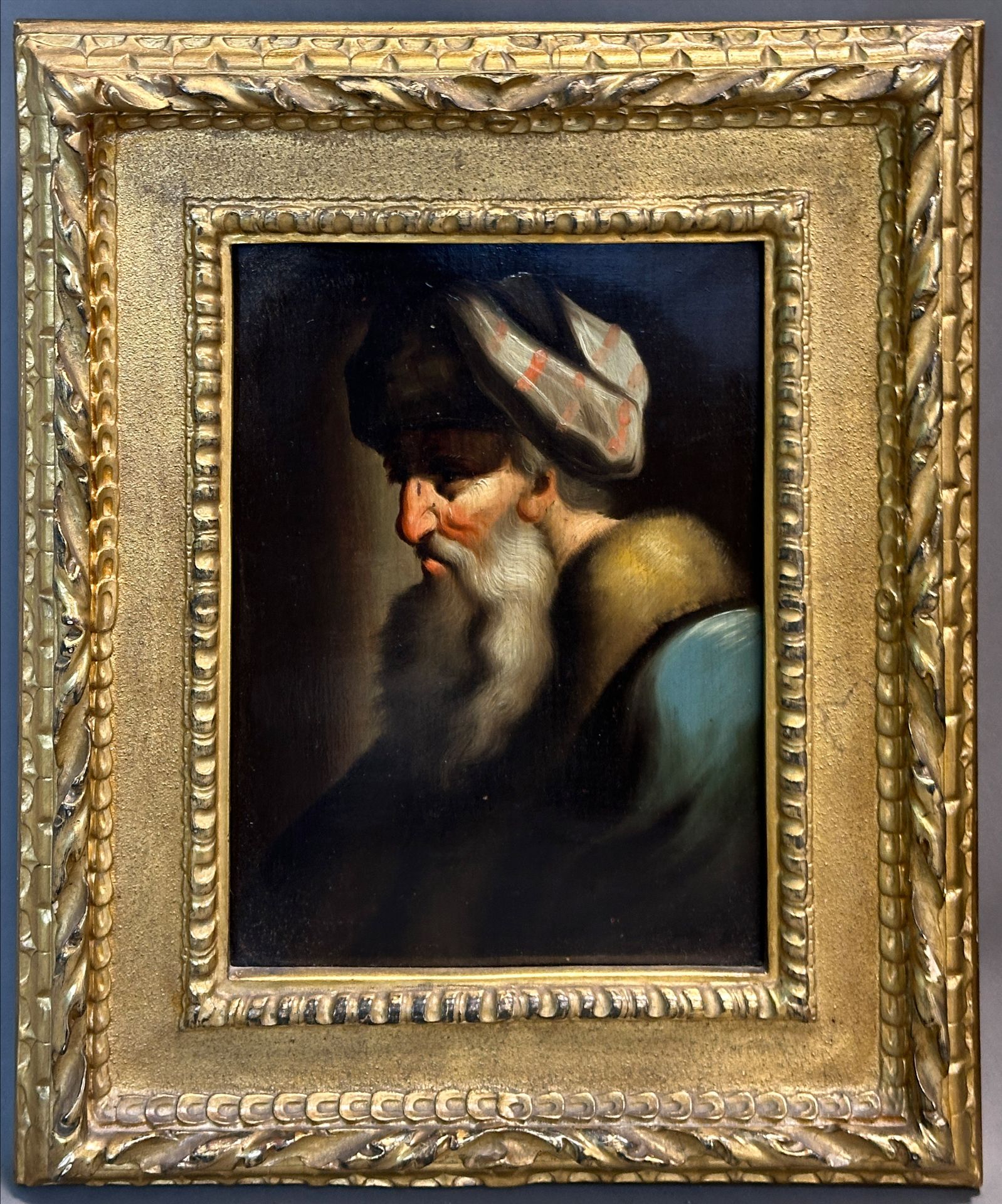 UNSIGNIERT (XIX). Portrait eines alten Mannes mit Bart und Turban. - Bild 2 aus 17