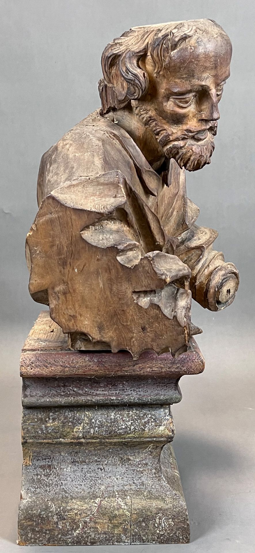 Holzfigur. Apostel Petrus. 2. Hälfte 17. Jahrhundert. Süddeutschland. - Bild 4 aus 10