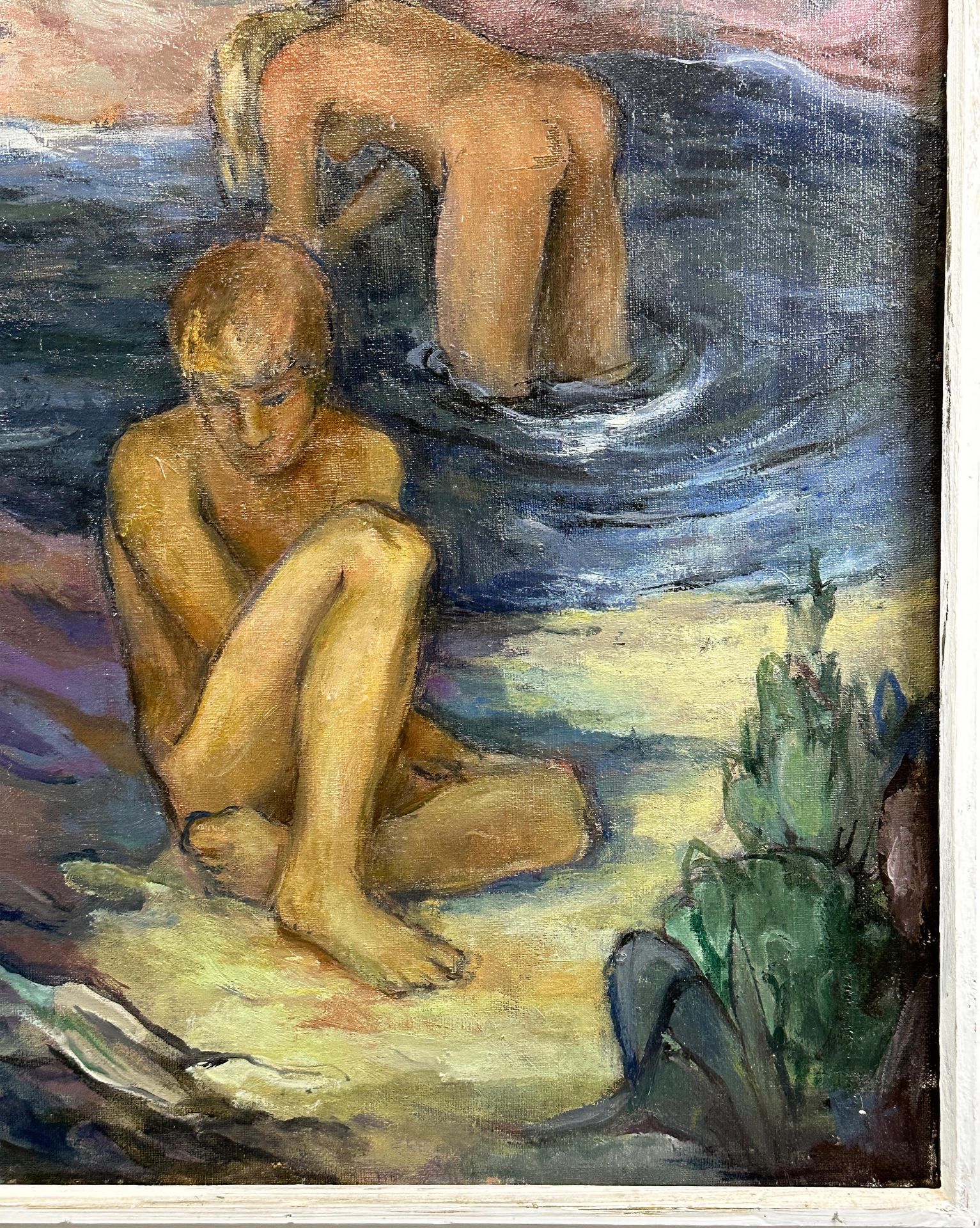 Carolus Barromeus VAN DEN EIKHOF (1931). Children by a body of water in the forest. Dated 1969. - Image 6 of 13