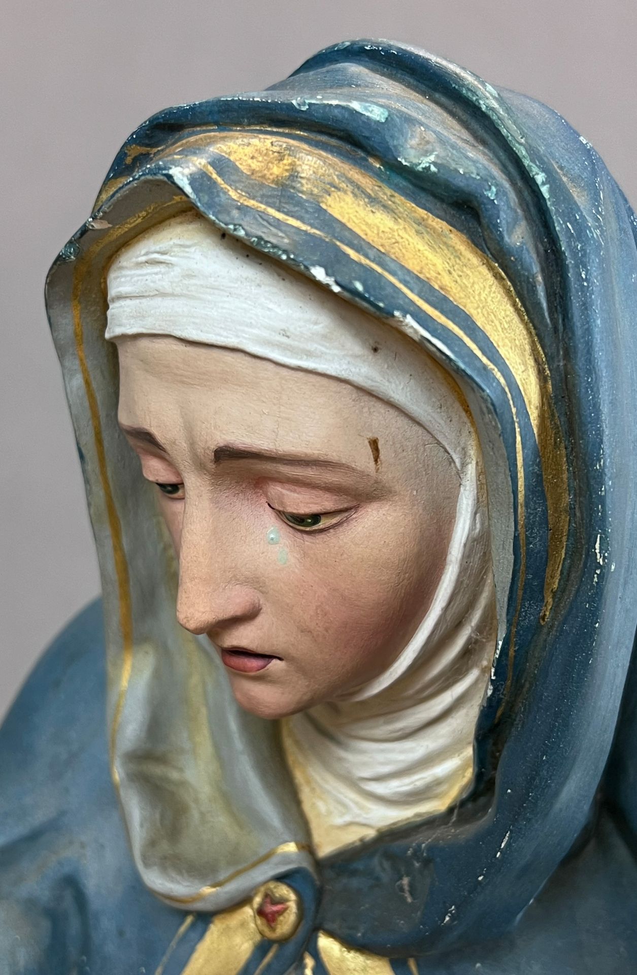 Figure of a saint. Pietà. Nazarene. 1908. Italy. - Image 7 of 13
