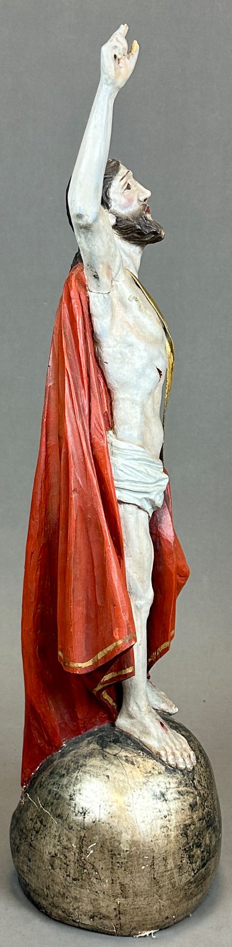Wooden figure. Jesus Christ risen from the dead. 19th century. South Germany. - Image 4 of 11