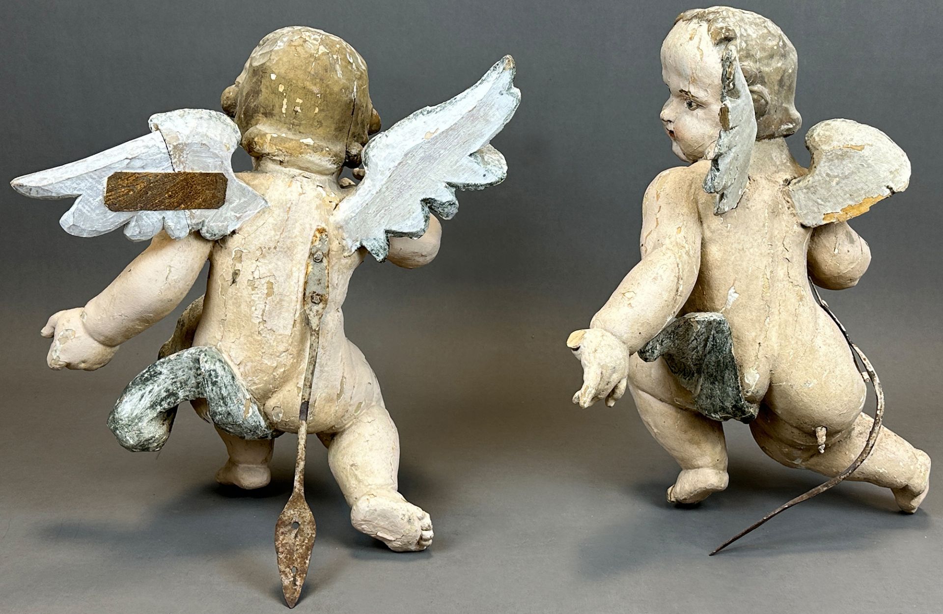 Two baroque putti. Wood. - Image 4 of 15