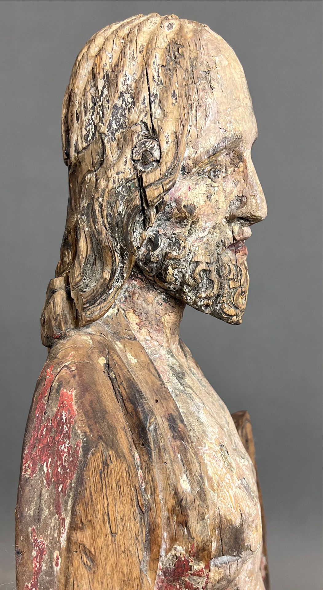 Wooden figure. Christ. Gothic style. Mid 15th century. Lower Rhine. - Image 9 of 15