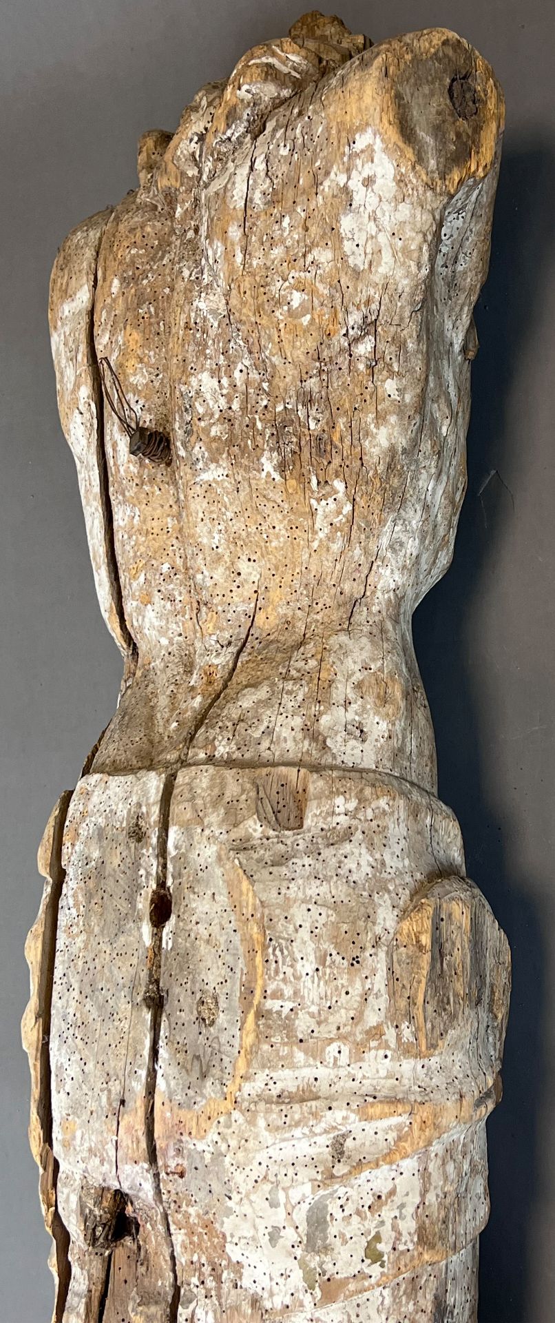 Torso of the crucified Jesus Christ. Wood. Gothic. - Image 7 of 9