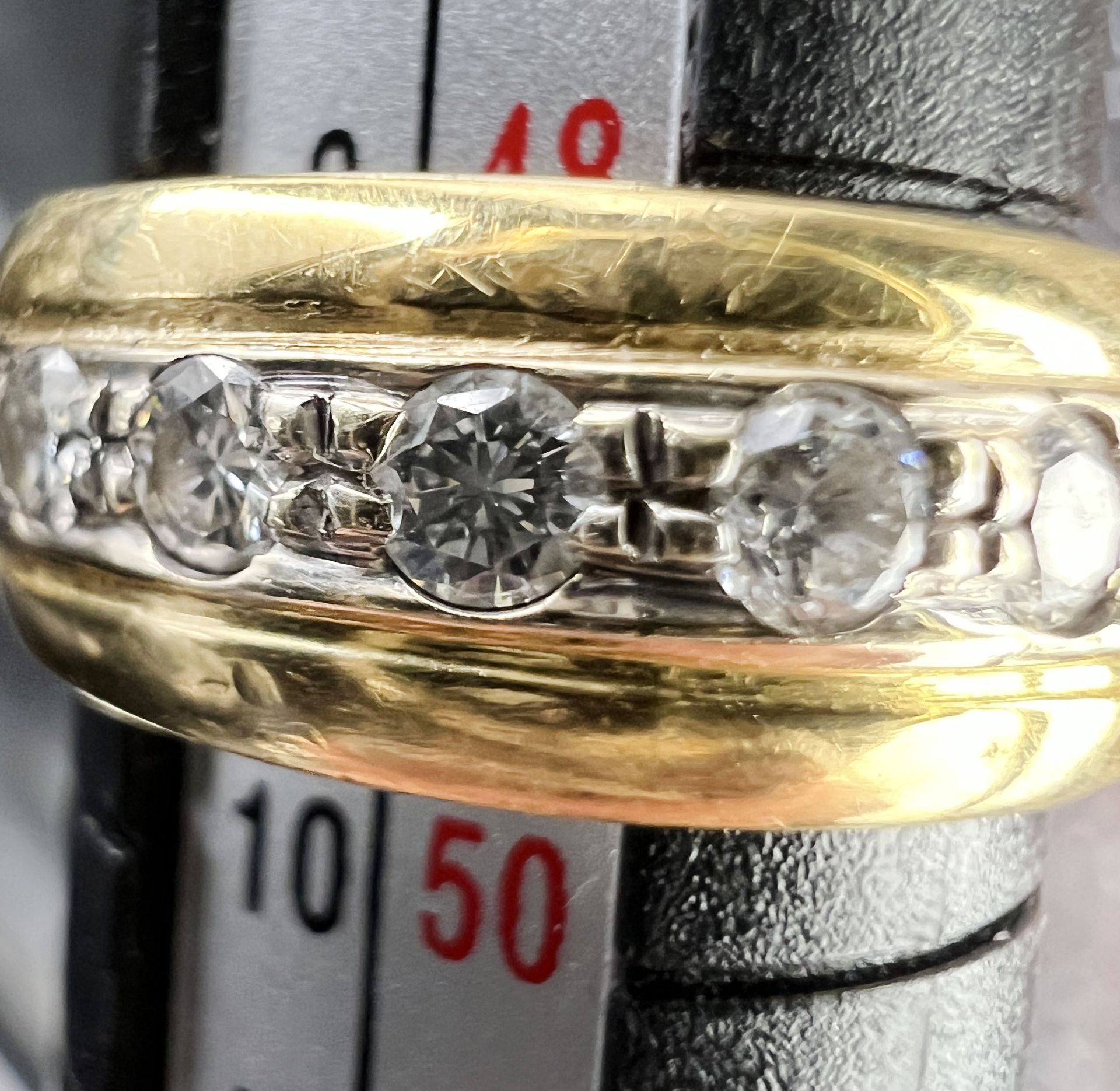 Ladies' ring. 750 yellow gold and white gold with 10 small diamonds. - Image 8 of 10