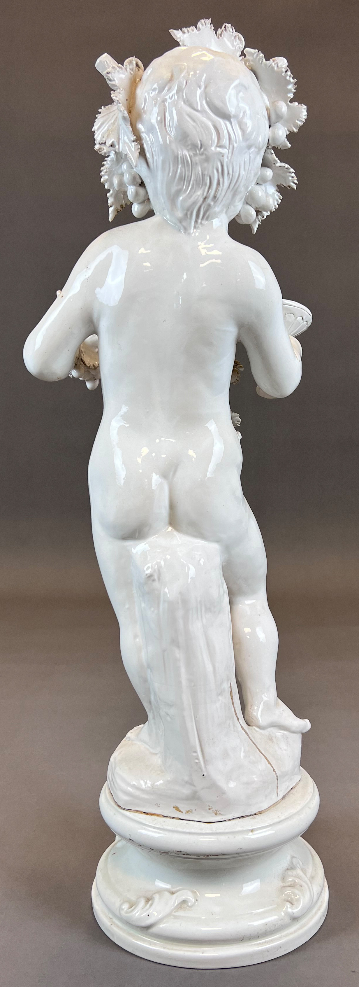 Große Figur des Bacchus. Wohl Capodimonte. 20. Jahrhundert. - Bild 3 aus 16