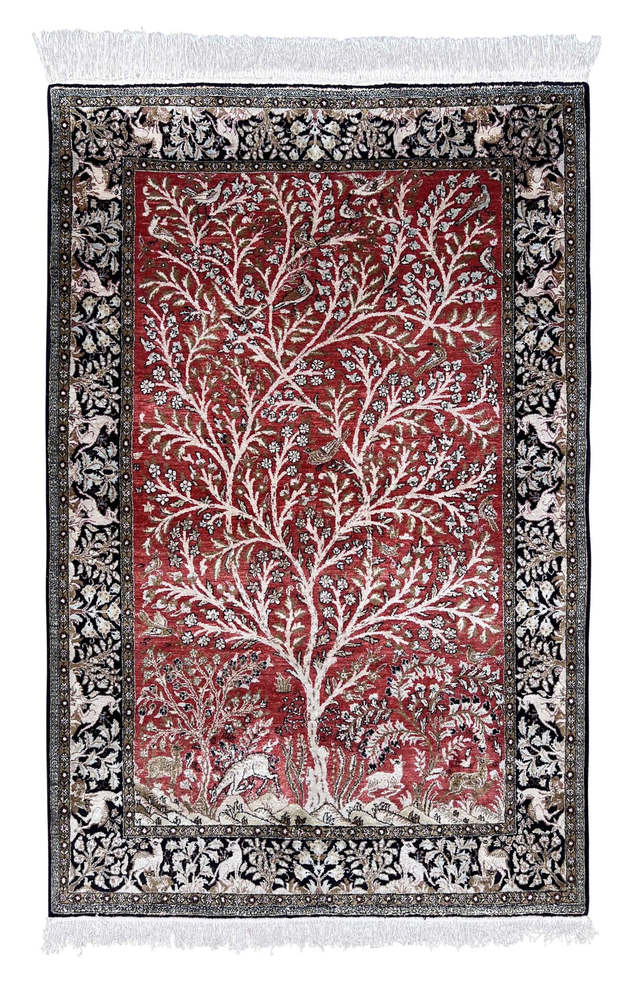 Ghom silk. Oriental carpet. Circa 1970.